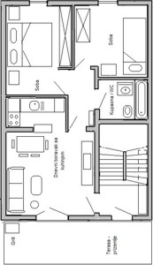 Tlocrt apartmana 1 Tlocrt apartmana 1